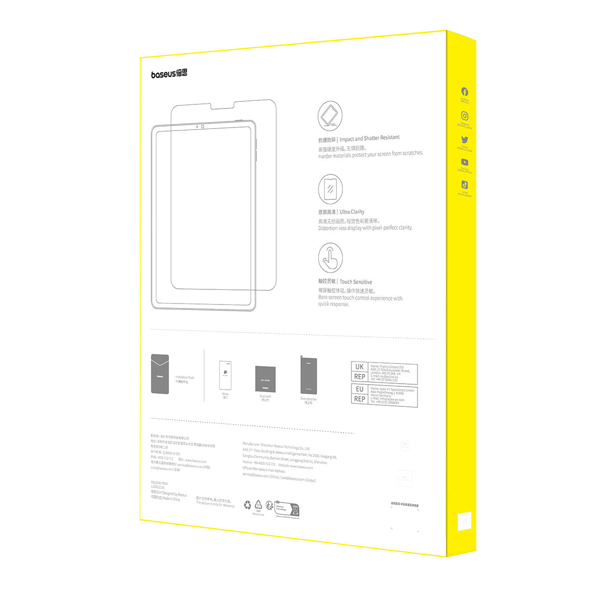 Baseus Crystal Verre Trempé Anti-Lumière Bleue pour iPad Air (2024) – P40012000201-03