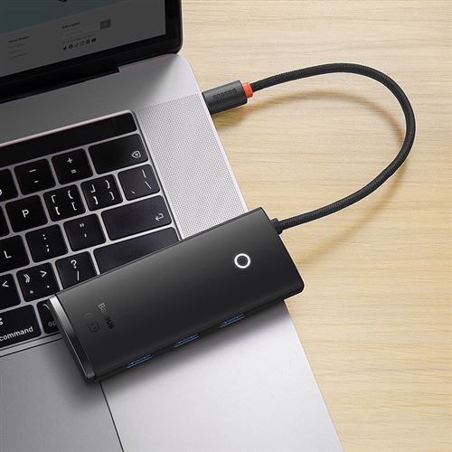 Baseus Adaptateur 5 in 1 Type-C To HDMI+USB3.0*3+PD – Noir – WKQX040001