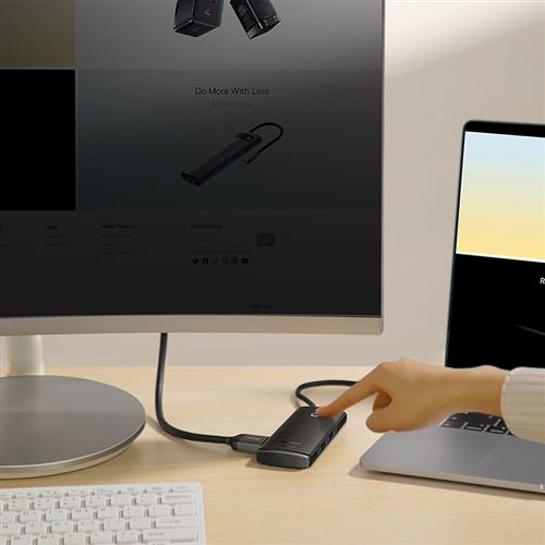 Baseus Adaptateur 5 in 1 Type-C To HDMI+USB3.0*3+PD – Noir – WKQX040001