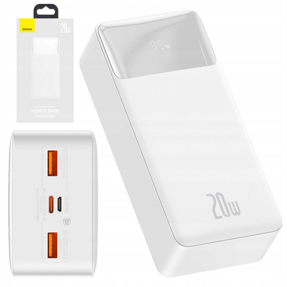 BASEUS POWER BANK 30000mAh 20W BLANC– PPBD050402