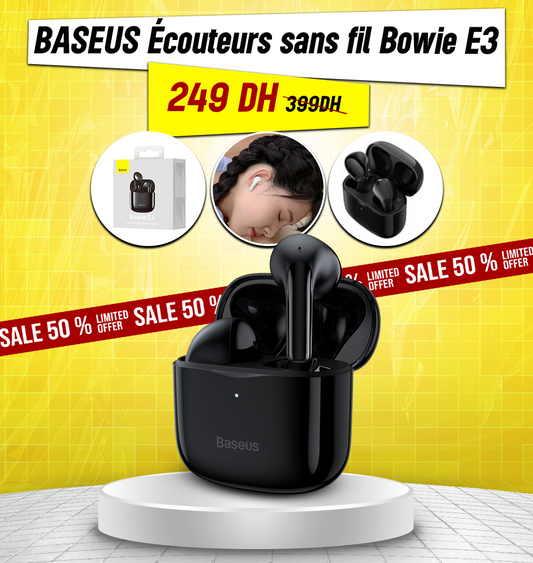 écouteurs Baseus  Bowie E3 sans fil Bluetooth -Noir -NGTW080001