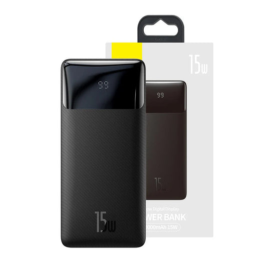 Baseus Bipow powerbank with display 10000mAh 15W black + USB-A - Micro USB 0.25m cable black (PPBD050001)