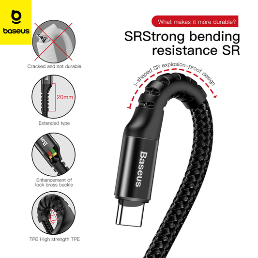 Baseus Fish Eye Spring Data Cable USB vers Lightning 2A 1m – Noir (CALSR-01)