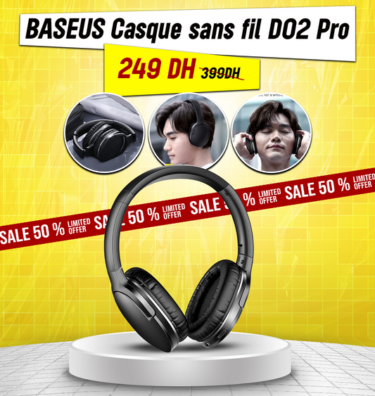 Baseus Casque sans fil D02 Pro Noir (NGTD010301)