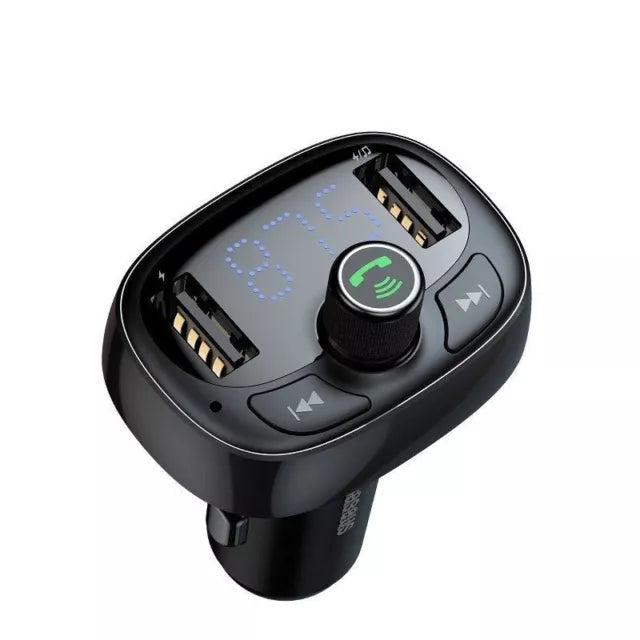 Baseus MP3 Lecteur Transmetteur FM typed Bluetooth 2xUSB microSD, Black - CCMT000001