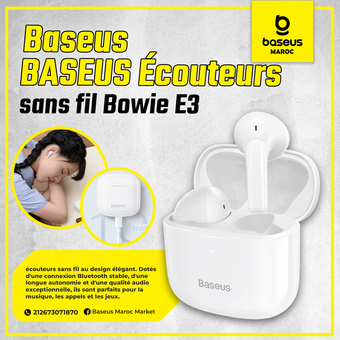 BASEUS Écouteurs sans fil Bowie E3-NGTW080002