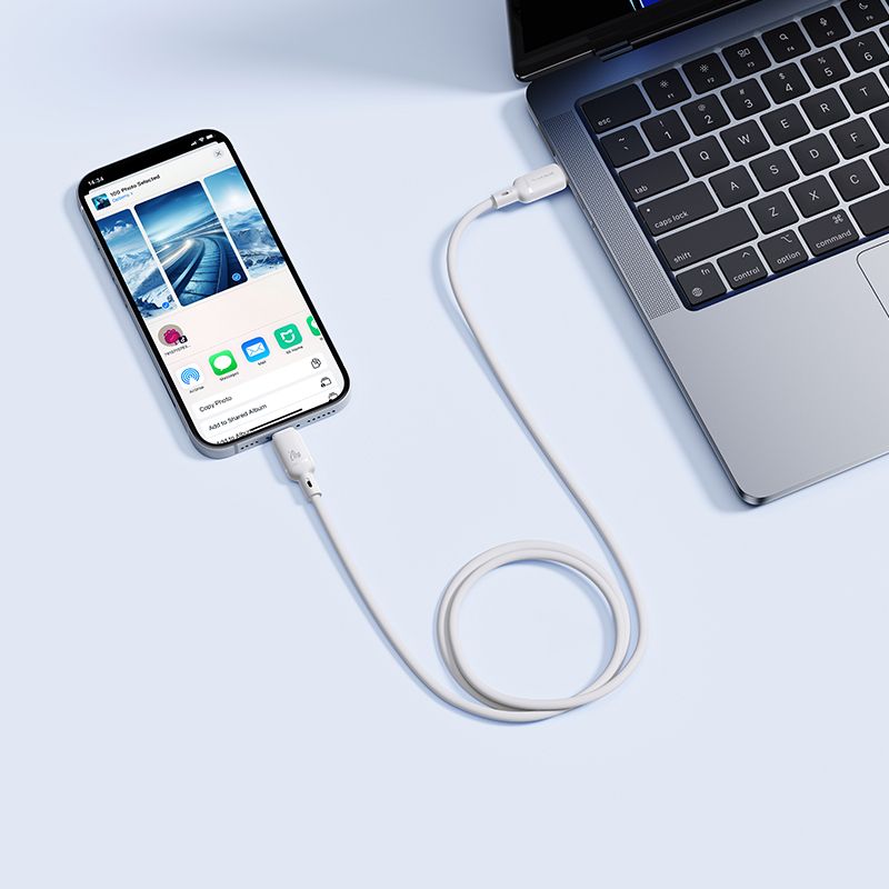 Baseus Silky Series Câble de Charge Rapide 1m USB-C vers Lightning iPhone 20W – P10377700213-00
