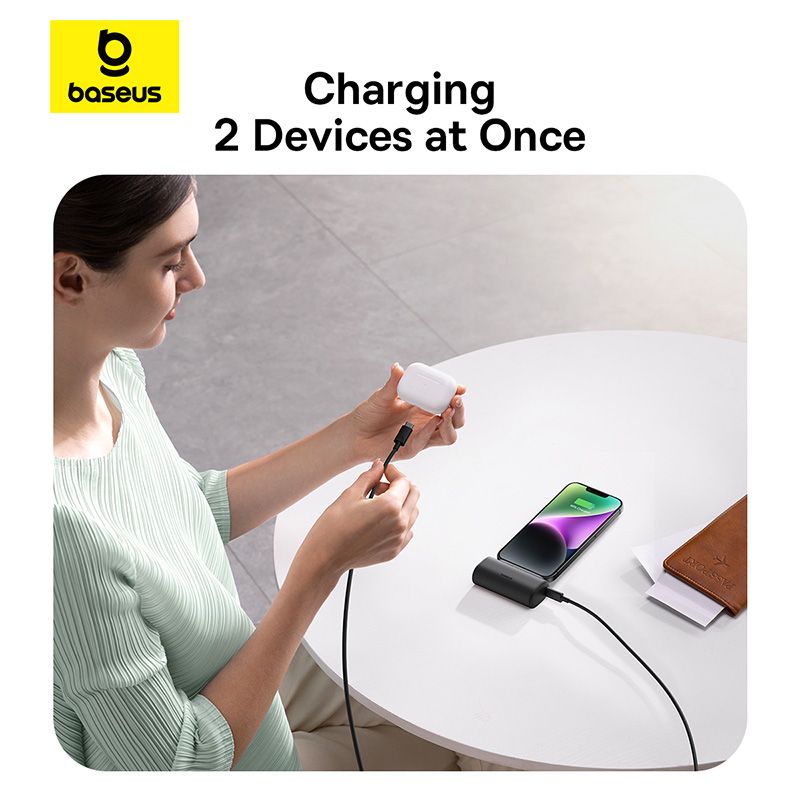 🔋 Baseus Compact Power Bank iPhone Edition 20W 5000mAh – Noir - P10068307113-00