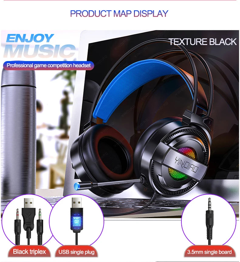 Q3 Gaming Headset BLACK – Casque Gamer Professionnel avec Basses Stéréo et Micro-NOIR