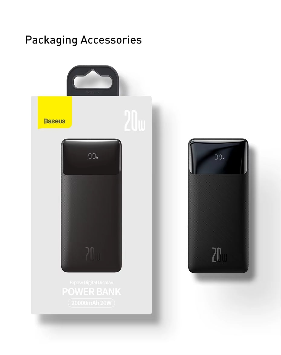 BASEUS POWER BANK 30000mAh 20W noir – PPBD050401