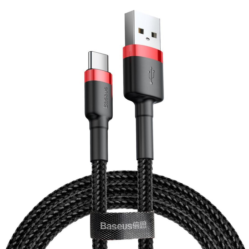 Cable Baseus  USB-C 3A / 0.5 m-red and black-CATKLF-A91