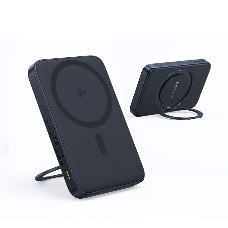 Baseus Power Bank Magnétique ( PicoGo ) Qi2 5000mAh 20W avec Support Rotatif – Noir – (P10076802123-00)