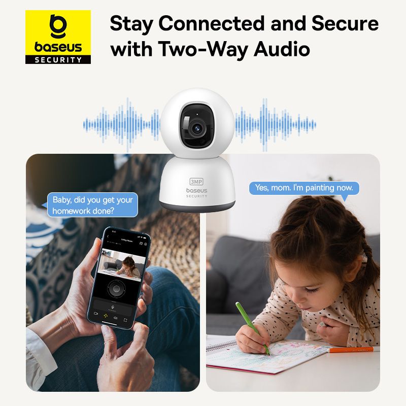 Baseus Security P1 Lite – Caméra de Surveillance Intérieure 2K (3MP) - S0TV002132