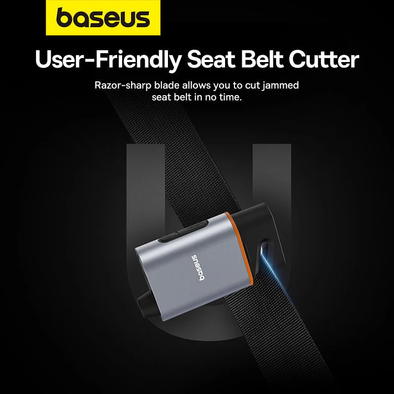 Baseus Marteau de sécurité pour outil tranchant Hammer brise-vitre + coupe-ceinture de sécurité-Noir-C10934401111-00