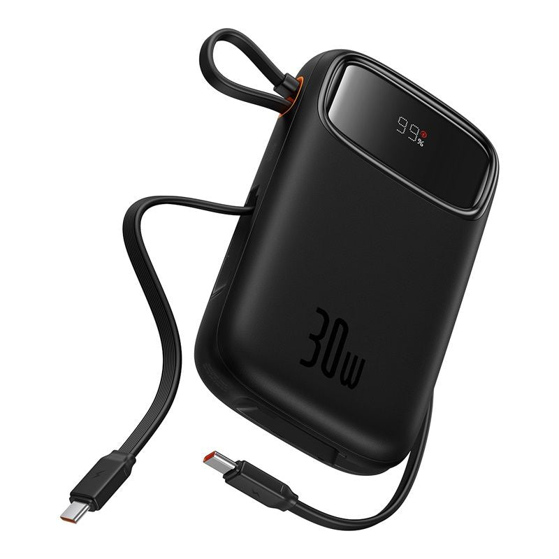 Baseus Power Bank 10000mAh 30W avec 2 Câbles USB-C Intégrés – (P10055008113-00)