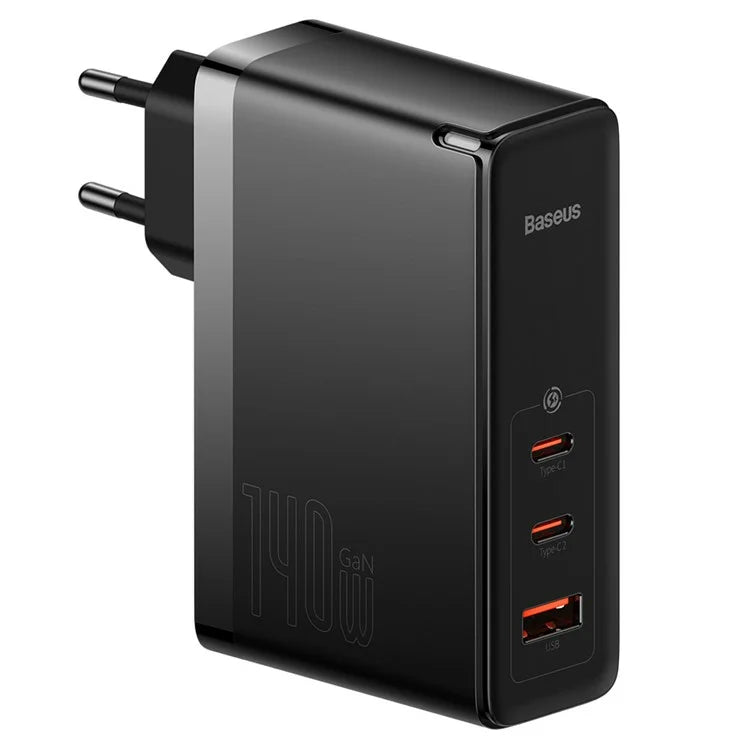 Baseus Chargeur 140W 2x Type-C/ 1XUSB EU Noir Avec Cable Type-C to Type-C 240WNoir-CCGP100201