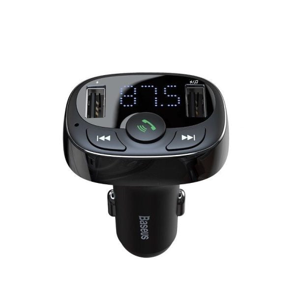 Baseus MP3 Lecteur Transmetteur FM typed Bluetooth 2xUSB microSD, Black - CCMT000001