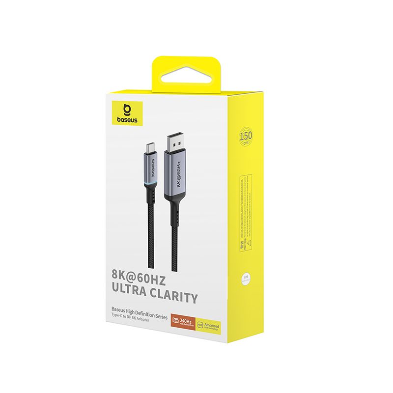 Baseus Adaptateur USB-C vers DisplayPort 8K 2m 🖥️ -B0063370D111-00
