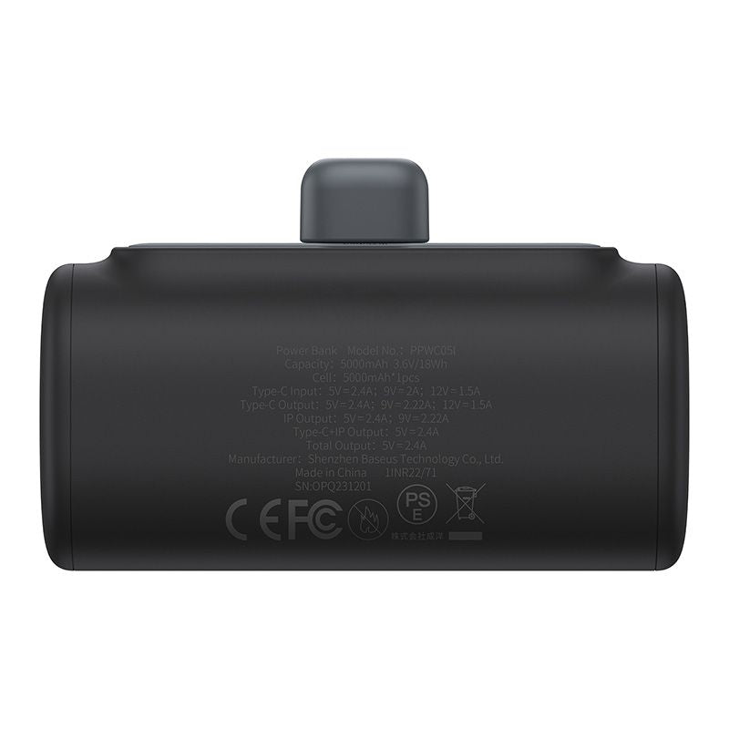 🔋 Baseus Compact Power Bank iPhone Edition 20W 5000mAh – Noir - P10068307113-00