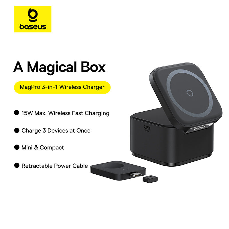 Baseus MagPro Chargeur Sans Fil Magnétique 2 en 1 - 25W + MagPro E-Watch 2.5W- P10264100123-01