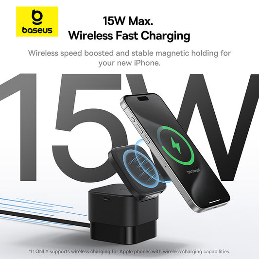 Baseus MagPro Chargeur Sans Fil Magnétique 2 en 1 - 25W + MagPro E-Watch 2.5W- P10264100123-01