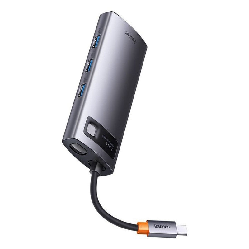 HUB Baseus Metal Gleam Multifunctional 7-in-1 (Type-C to HDMI+3xUSB3.0+PD+VGA+RJ45) Gray (WKWG040013)