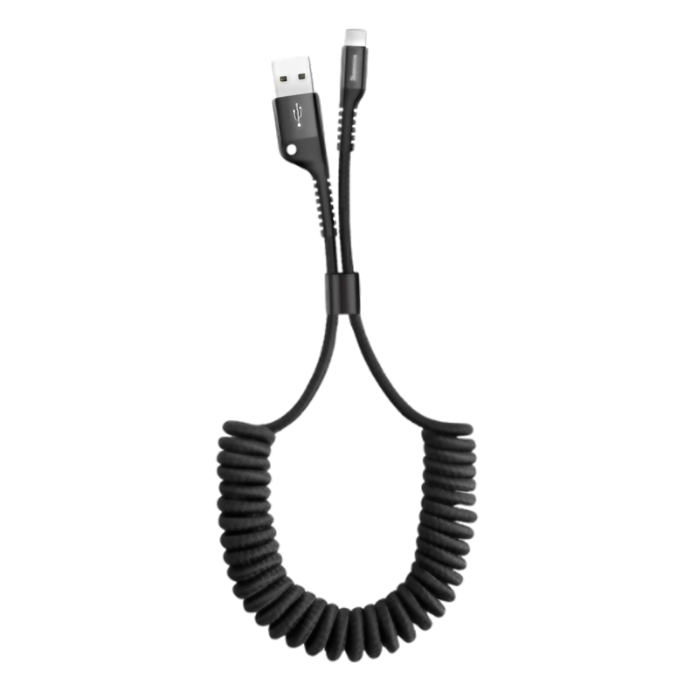 Baseus Fish Eye Spring Data Cable USB vers Lightning 2A 1m – Noir (CALSR-01)