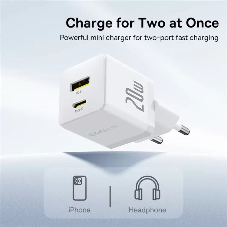 Baseus Palm Fast Charger C+U 20W EU Moon White (P10111608213-00)
