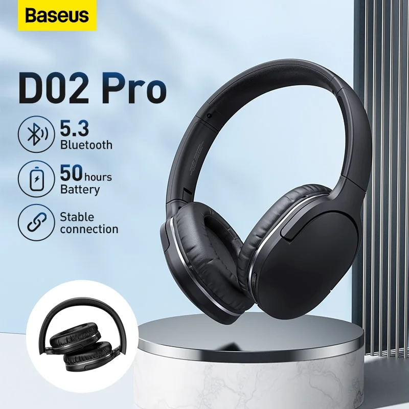 Baseus Casque sans fil D02 Pro Noir (NGTD010301)