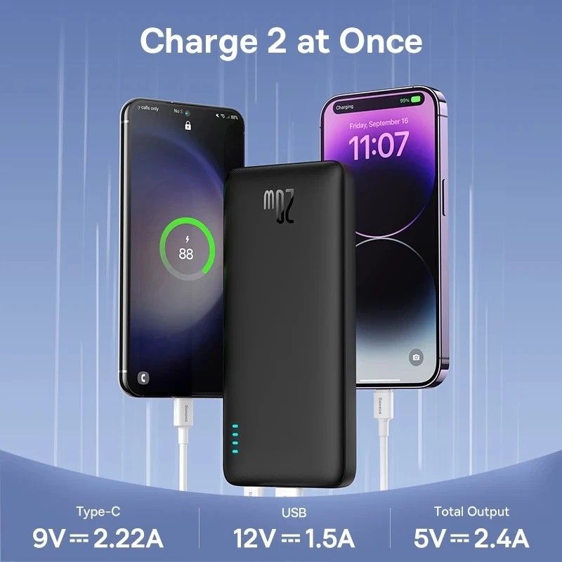 Power Bank Baseus 20000 mAh 20 W - noir – P10022804113-00