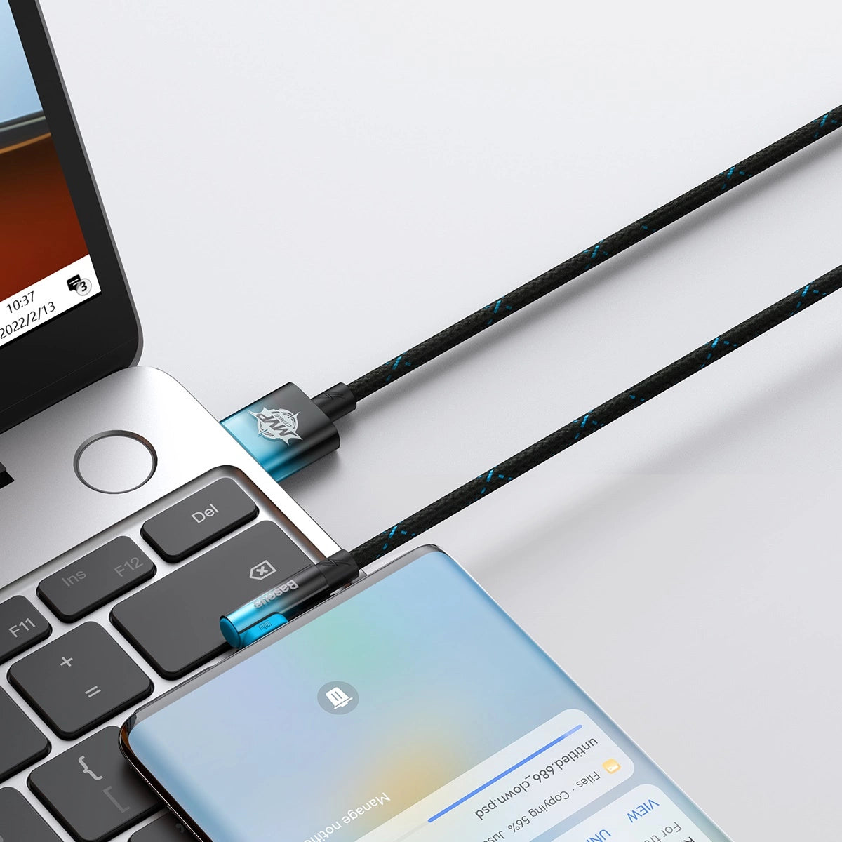 Baseus Câble USB vers Type-C 100W / 1M Noir + Bleu (CAVP000421)