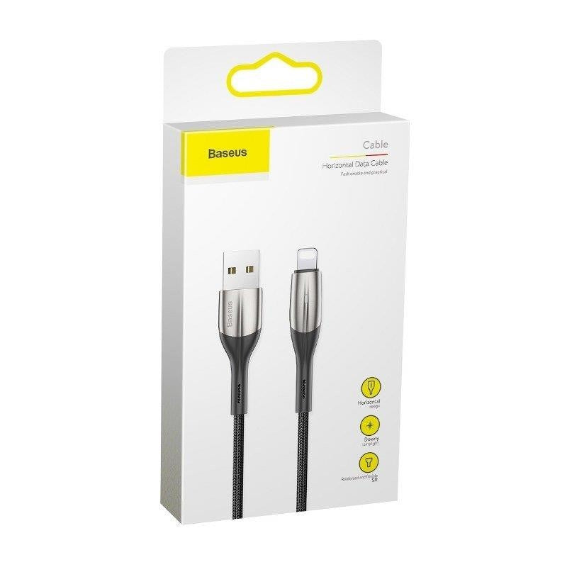 Baseus CALSP-B01 Câble USB Horizontal vers Lightning 1M (Noir) avec lampe indicatrice pour iPhone