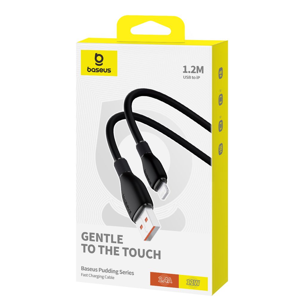 Baseus Pudding Series Câble de Charge 1.2m USB vers Lightning 2.4A –  ( P10355700111-B1 )