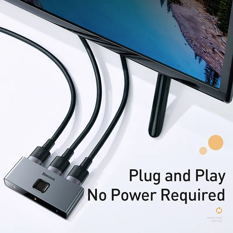Baseus Hdmi 2in1Or 1in2  -CAHUB-BC0G