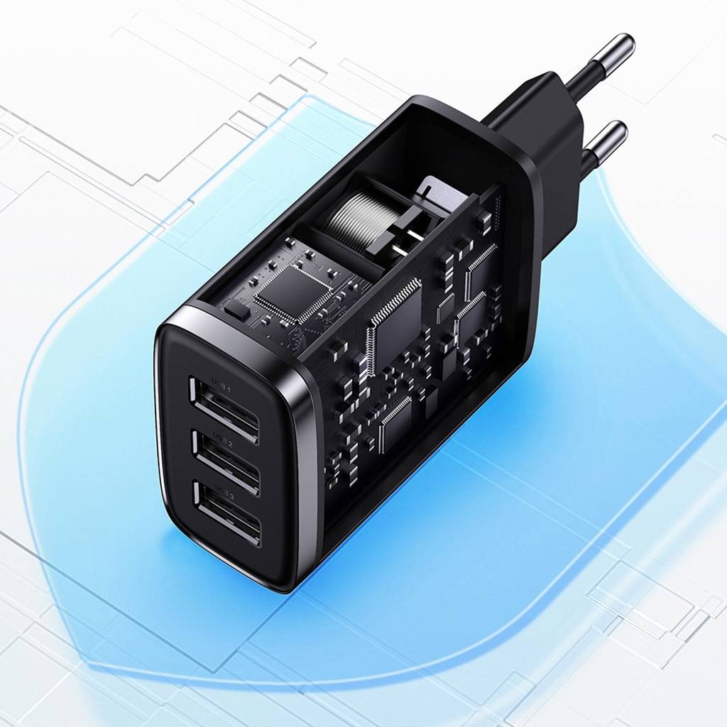 Baseus Chargeur 3x USB 17W Noir-CCXJ020101