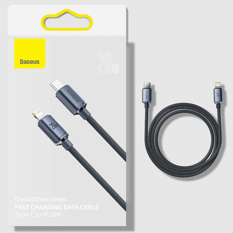 Baseus Câble Type-C vers iP 20W 2m Noir (CAJY000301)