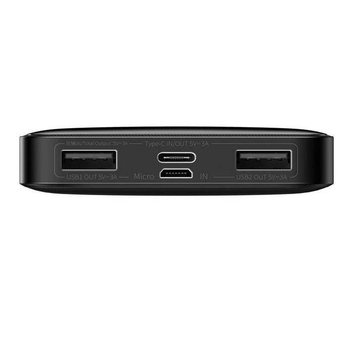 Baseus Bipow powerbank with display 10000mAh 15W black + USB-A - Micro USB 0.25m cable black (PPBD050001)