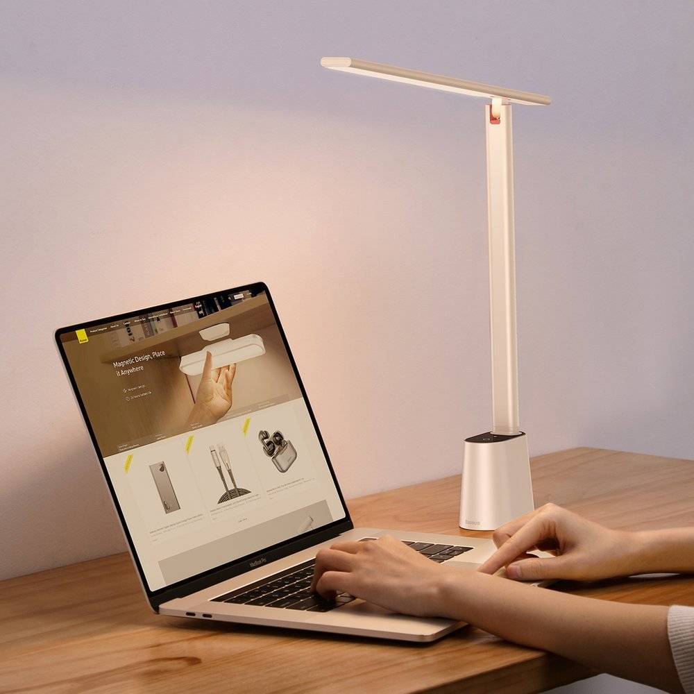 Lampe de bureau de lecture/ pliable rechargeable  BASEUS – COULEUR BLANC-DGZG-02