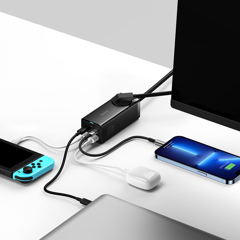 Baseus GaN3 Pro Multiprise de Bureau AC + 2USB + 2USB-C 100W – PSZM000401