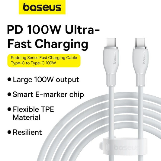Baseus Pudding Series Câble de Charge Rapide 100W Type C 1.2m – P10355702221-B1