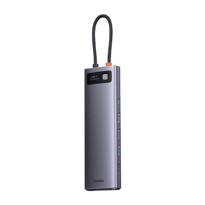 Baseus Adapteur 12-in-1 Multifunctional Type-C HUB / 3x Hdmi 3x Usb 3.1 2x USB 2.0 Type-c 3.1 PD Rj45*1 DP*1 3.5mm*1 -gris-WKWG020213