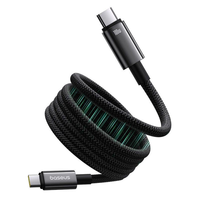 Baseus Tungsten Gold Câble 100W Magnétique 1m USB-C vers USB-C – Noir – P10319805111-00