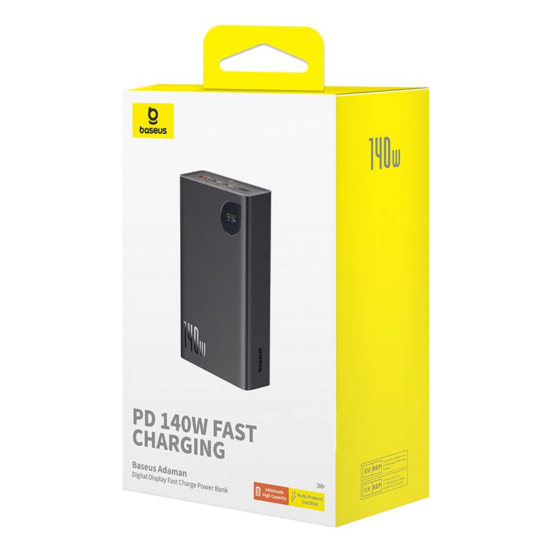 Baseus Adaman Power Bank 140W Charge Rapide 22800mAh avec Écran Digital – P10021508113-00