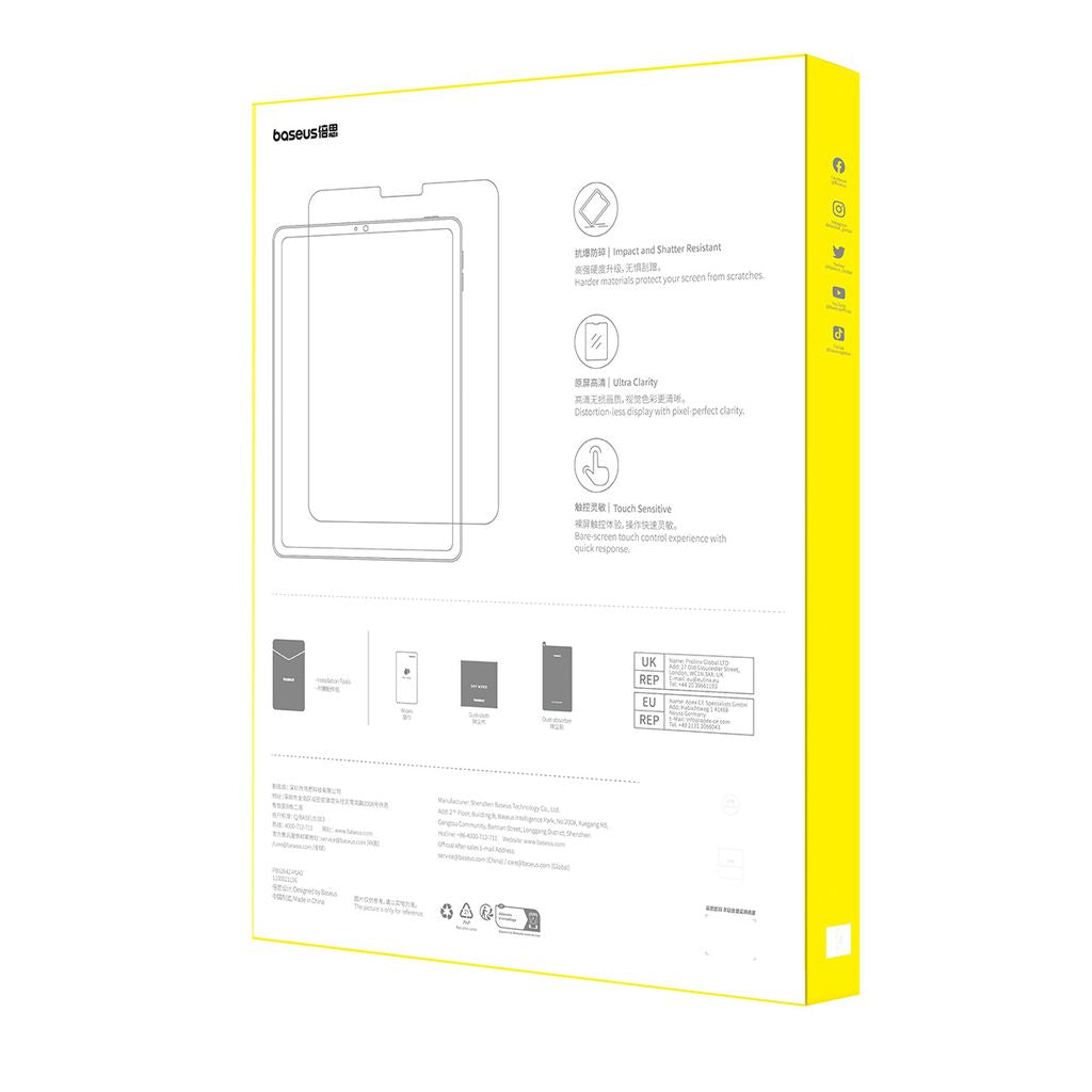 Baseus Crystal Verre Trempé Anti-Lumière Bleue pour iPad Pro 13″ (2024) – P40012000201-01