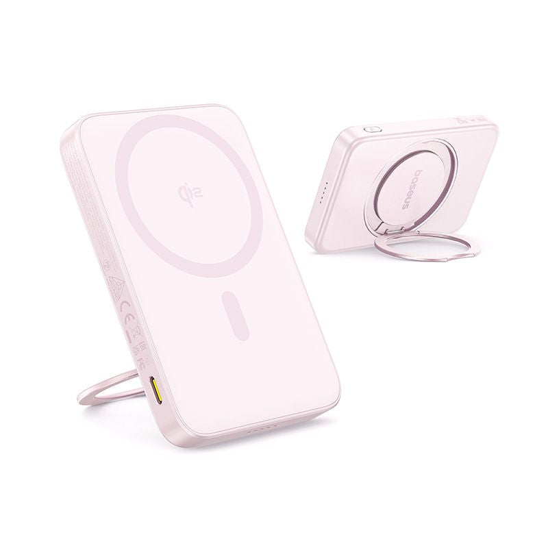 Baseus PicoGo Power Bank Magnétique Qi2 5000mAh 20W avec Support Rotatif – PINK– P10076800413-00