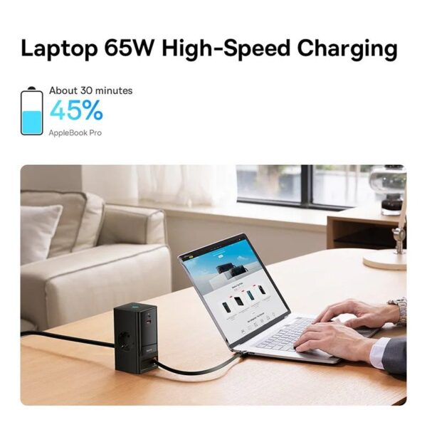 Baseus Chargeur mural / multiprise PowerCombo 100W – Noir (E00023609113-00)
