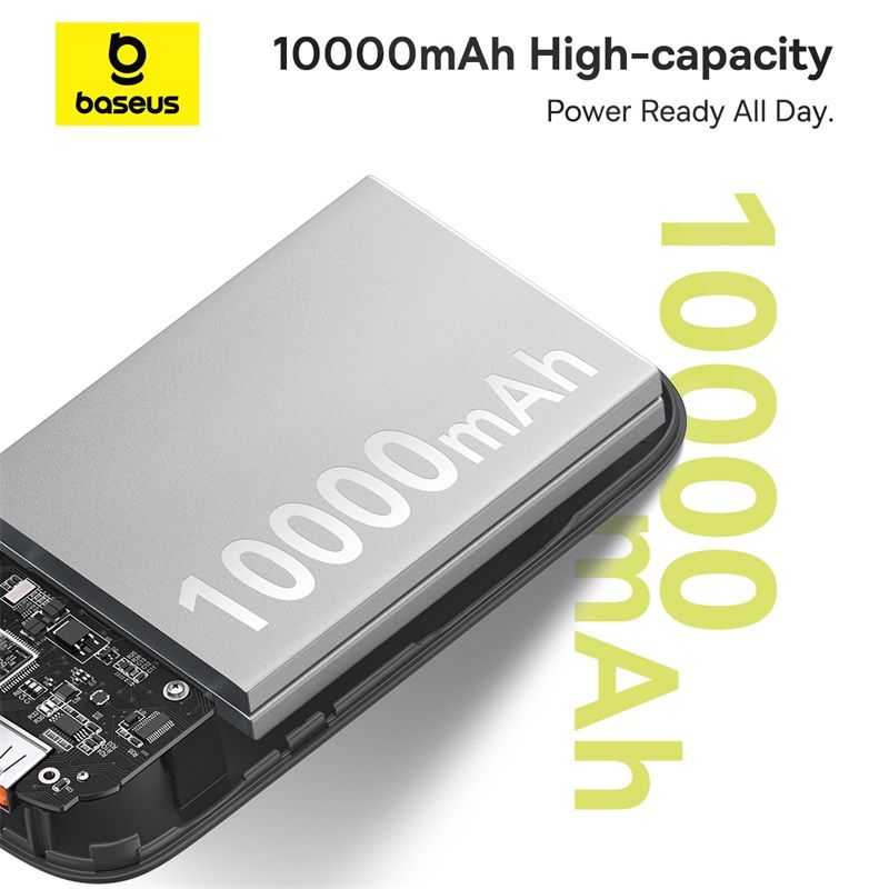 Baseus Power Bank 10000mAh 30W avec 2 Câbles USB-C Intégrés – (P10055008113-00)