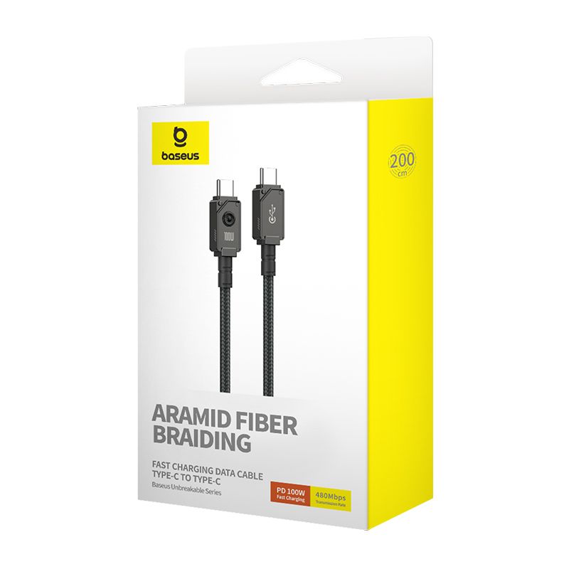 Baseus Câble 100W Fibre Braiding 2m Type-C vers Type-C – P10355800111-01
