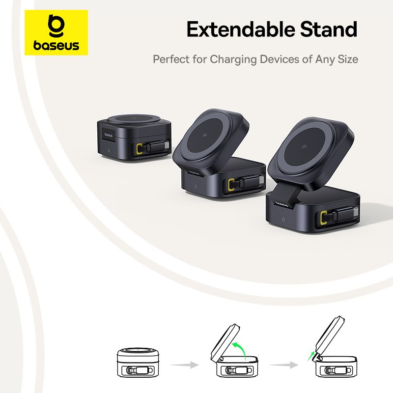 Baseus PicoGo Series 2-en-1 Magnetic Wireless Charging Stand Qi2 – 15W + 67W ( P10276800123-00 )