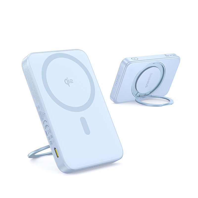 Baseus PicoGo Power Bank Magnétique Qi2 5000mAh 20W avec Support Rotatif – Bleu – P10076800313-00